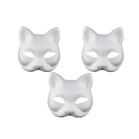 Hand Painted White Cat Therian Animal for Kids & Adults - Perfect for Animal Parties