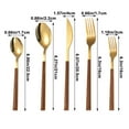 thumbnail image 3 of HengDidi 4-Piece Wood Grain Cutlery Set - Stainless Steel Steak Knife Fork Spoon & Chopsticks, Ergonomic Handle Utensils for Dining, Dishwasher Safe Kitchen Flatware, 3 of 7