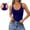 Blue, variant on Women's Tank Tops with Built in Bras Summer Racerback Solid Color Ribbed T Shirts for Women Casual Versatile Sleeveless V Neck Going Out Tops (Hot Pink,L)