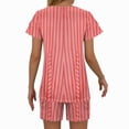 thumbnail image 4 of Ensembles de Pyjama pour Femmes 2 Pcs, Mode Décontractée pour Femmes Manches en Dentelle Imprimée Haut Décontracté Pantalon Ensemble de Pyjama, 4 of 6