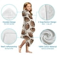 thumbnail image 7 of Brown Footballs on Beige Pattern Hooded Bath Towel，50"x30" for Ages 3 To 12 Kids, Quick Dry Lightweight Soft Microfiber Hood Beach Towel Cover Up for Kids, 7 of 7