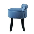 thumbnail image 6 of Inspired Home Jasper Velvet Vanity Stool Nailhead Trim Rolled Back Bedroom, Slate Blue, 6 of 7