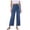 *2-Blue, variant on Women's Drawstring Wide Leg Cropped Jeans,High Waisted Washed Denim Pants For Women,Ladies Comfy Summer Culottes with Pockets,Gray,S-2XL