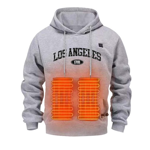 HUITKMM Mens Hoodie Men's Casual Fashion Winter Warm Hooded Casual Hooded Sweatshirt without Battery