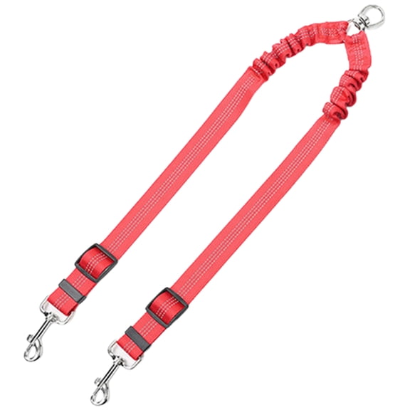 Double Head Dog Leash For 2 Pet Heavy Duty Nylon Walking Rope With Secure Metal Clasps Ergonomic Leads for Outdoor