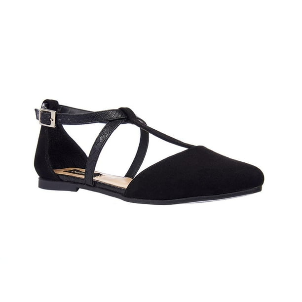 Capa de Ozono Ballerina Cruzada Moda Casual Mujer Negro Tipo Gamuza Confort 020D0E negro 23 Capa De Ozono 020D0E