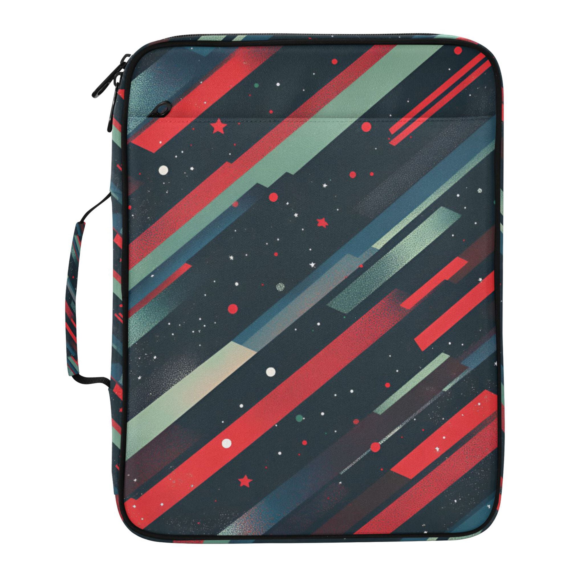 FORMRS Accordion File Folder A4 Size 7-Pocket Expanding Document Organizer Bag with 3 Ring Binder, Stars Abstract Lines