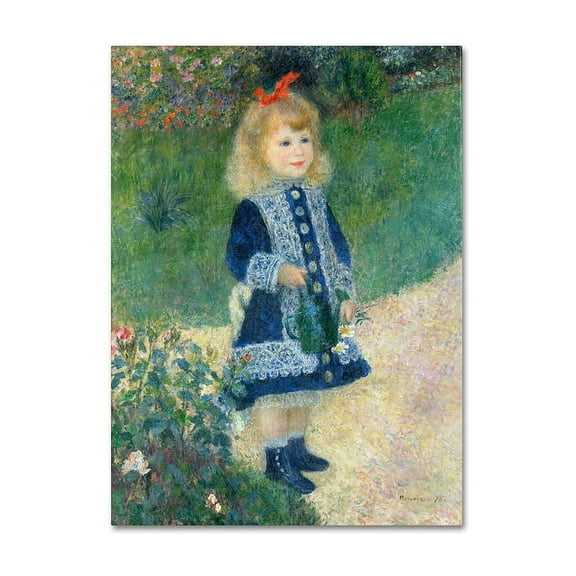 Trademark Fine Art Pierre-Auguste Renoir A Girl With a Watering Can Canvas Wall Art - 35x47