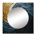 thumbnail image 2 of Designart "Gilded Aqua Swirl Simplistic Pottery I" abstract spirals Square Mirror Wall Decor Modern - Large Gold Square Bathroom Mirror - Square Printed Wall Mirror Art, 2 of 5