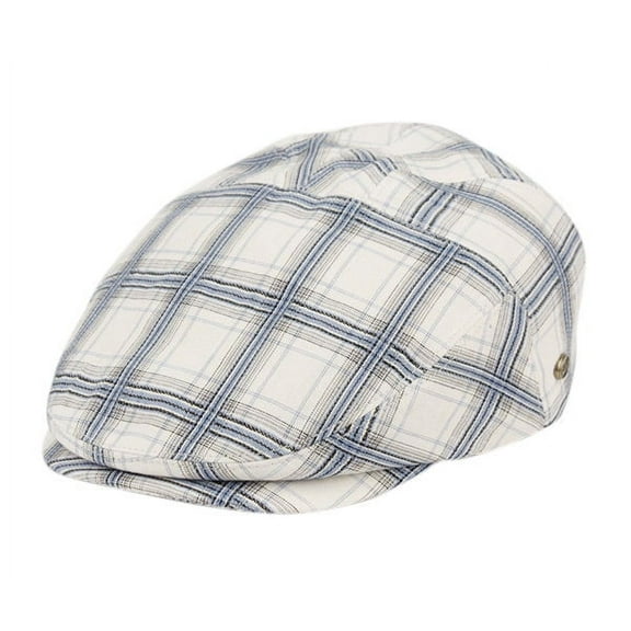 Men's Cotton Plaid Newsboy Ivy Caps Flat Ivy Caps Snap Brim Ivy Caps