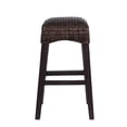 thumbnail image 5 of JONATHAN Y Maui Coastal Woven Water Hyacinth Counter Stool, Mango Wood Frame, 26" Backless Counter Stool for Kitchen Island with Integrated Footrest, Fully Assembled, Coastal, Dark Brown CSL1101C, 5 of 5