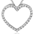 thumbnail image 1 of 10K White Gold 1/2ct Diamond Heart Pendant Necklace, 1 of 4