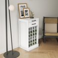 thumbnail image 3 of Brown Walnut Color Modular Wine bar Cabinet with Storage Shelves with Hutch for Dining Room (White + MDF-3), 3 of 8