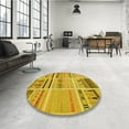 thumbnail image 4 of Ahgly Company Machine Washable Indoor Square Transitional Yellow Area Rugs, 6' Square, 4 of 7