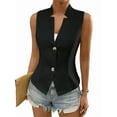 thumbnail image 2 of Women'S 2025 Summer Sleeveless Vest Casual Fully-Lined Slim Work Fashion Petite Elegant Tops Black S, 2 of 10