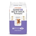 thumbnail image 1 of Toallitas Petkin Giant XL Big N' Thick para mascotas, 80 toallitas, aroma a lavanda, 1 of 5