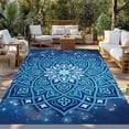 thumbnail image 2 of Blue Flowers Outdoor Rug for Patio/Deck/Porch, Non-Slip Large Area Rug 5 x 7 Ft, Farmhouse Boho Middle Century Floral Art Indoor Outdoor Rugs Washable Area Rugs, Reversible Camping Rug Carpet Runner, 2 of 8
