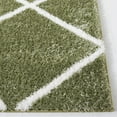 thumbnail image 3 of SAFAVIEH Tahoe Elwyn Geometric Shag Runner Rug, Sage/White, 2' x 9', 3 of 8