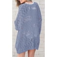 thumbnail image 3 of Hollow-Out Women Knit Kimono Caridgan Open Front Loose Sweater Coat, 3 of 4