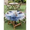 thumbnail image 5 of Outdoor Tablecloth with Umbrella Hole Zipper Watercolor Dandelion Round Tablecloth 54" Waterproof Outside Table Cloth Minimalism Pastoral Rustic Flowers Patio Table Cover Tablecloths for Picnic Party, 5 of 8