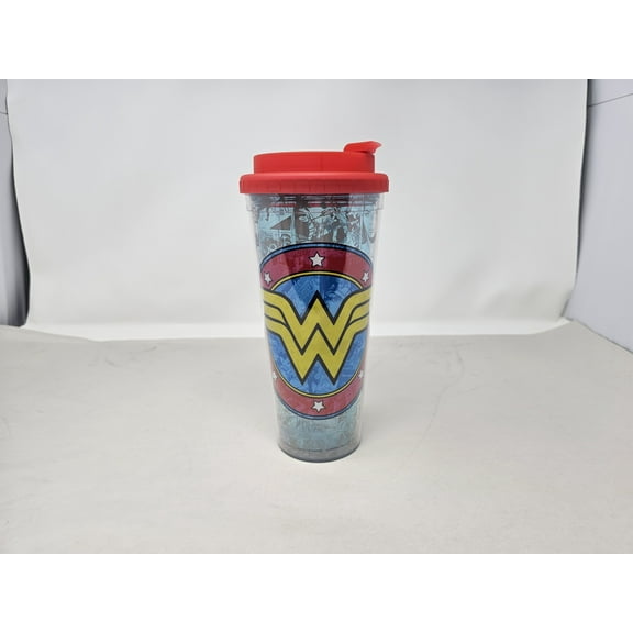 Warner Bros Wonder Woman 24oz Snap-On Plastic Tumbler