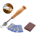 thumbnail image 1 of Cuchillo para baguette de pan, herramienta cortadora, cuchillo para panaderos para masa, cuchillo para baguette con 5 cuchillas para moldes para hornear masa de pan DIY, 1 of 7