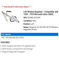 thumbnail image 2 of Left Window Regulator - Compatible with 1990 - 1993 Mercedes-Benz 300SL 1991 1992, 2 of 2