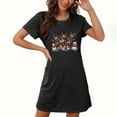 thumbnail image 3 of Sakmal Christmas Mumu Nightgowns for Women Lightweight Cozy Loose Black Nightwear Short Sleeve Short Crew Neck Snowmen Print Nightgowns S-2XL, 3 of 4
