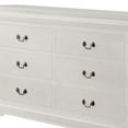 thumbnail image 2 of 6 Drawer Wooden Dresser with Metal Hanging Pulls and Bracket Feet White, 2 of 3