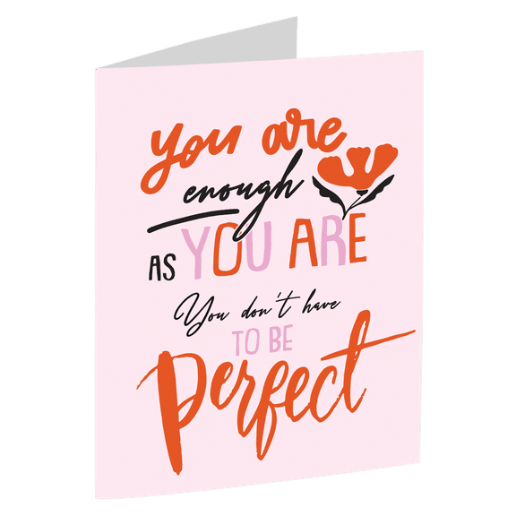 You Are Enough Inspirational Card – Motivational Greeting Card with Uplifting Message – Blank Inside for Personal Notes – Perfect Gift for Friends and Family