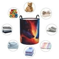 thumbnail image 4 of Sikiie Wolf Print Round Dirty Clothes Basket, Waterproof Standing Foldable Storage Basket, for Laundry Room, Bedroom, Bathroom Storage-Medium, 4 of 6