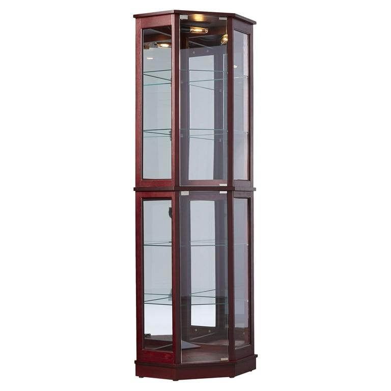 Woolsey lighted store corner curio cabinet