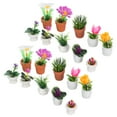 thumbnail image 3 of LOLIPPYY 20pcs Miniature Flowers: Mini Resin Potted Plants Figurines - Lifelike Miniature Dollhouse Accessories For Indoor Decoration Diy Micro Landscape, 3 of 6