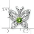 thumbnail image 2 of 925 Sterling Silver Peridot Diamond Necklace Pendentif Breloque Pierre de Naissance Auguste Insecte Arachnide Papillon, 2 of 6