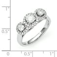 thumbnail image 3 of Sterling Silver & Cubic Zirconia Brilliant Embers 3 Stone Ring, 3 of 3