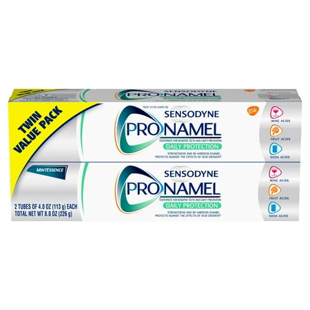 Sensodyne Pro Enamel Toothpaste Sensodyne Pronamel Mint Essence Fluoride Toothpaste to Strengthen and Protect Enamel, 4 ounces Twinpack ()
