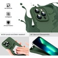 thumbnail image 3 of Liquid Silicone Case for iPhone 13 Pro, [Camera Protection] [Anti Fingerprint] [Wireless Charging] 4 Layer Phone Case Protective Cover, Built-in Microfiber Case Cover, 6.1", Green, 3 of 15