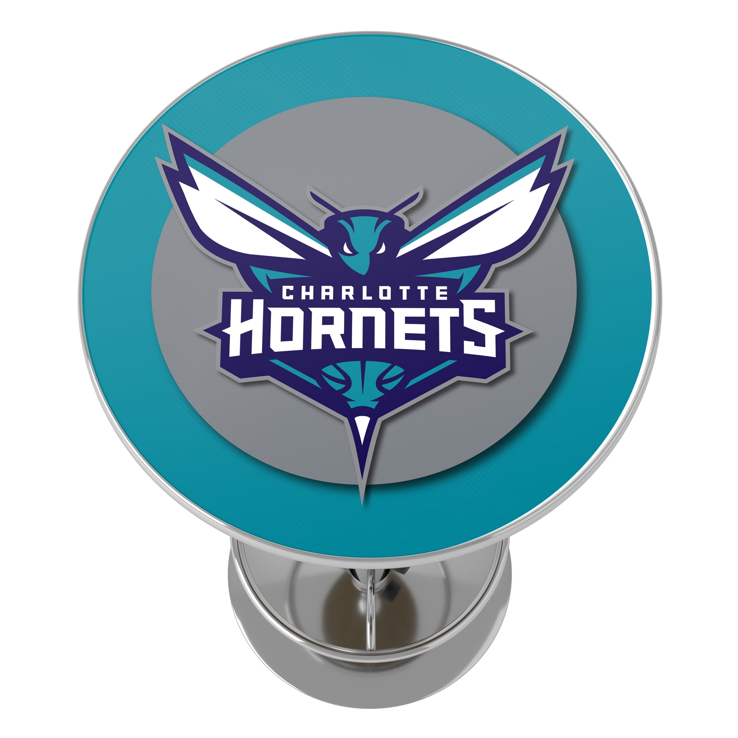 Charlotte Hornets Logo Bar Table with Adjustable Footrest and Acrylic Top