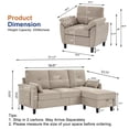 thumbnail image 6 of Pingliang Home Living Room Furniture Set, Sectional Sofa Couch with Storage Ottoman and Accent Chair, Modern 3 Seater L Shaped Couch Sofa and Single Armchair,for Living Room,Apartment,Studio,Office, 6 of 6