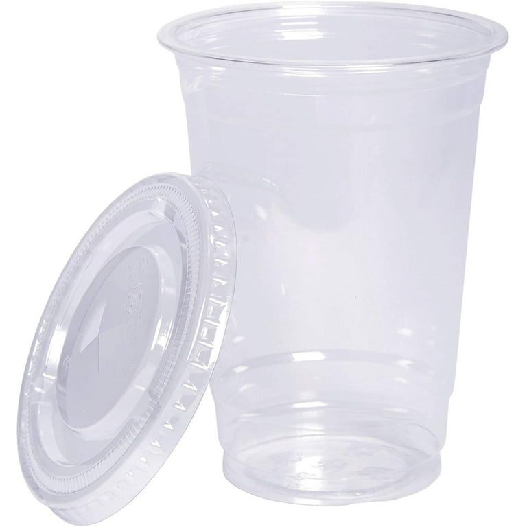 Comfy Package Clear Plastic Cups 16 Oz Disposable Coffee Cups with