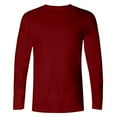 thumbnail image 5 of JPVDPA Men's Big and Tall Shirts, Long Sleeve Basic T Shirts Athletic Loose Fit Tops Crew Neck Stretch Pullover Tee Wine L, 5 of 6
