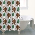 thumbnail image 4 of White Bigfoot and Tree Pattern Shower Curtain 36"x72" ,Bathroom Decorative Shower Curtains Set with 12 Hooks,Modern Waterproof Washable Shower Curtain, 4 of 6