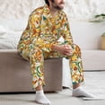 thumbnail image 7 of Honeii 70s Groovy Hippie Pattern Mens Pajamas Set,2pcs Men's Lounge Long Sleeve Sleep Shirt and Pajama Bottoms Sleepwear Set,Mens Pjs Sets-X-Large, 7 of 7