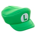 thumbnail image 3 of Super Mario Bros Embroidered Luigi L Patch Adult Green Beret Cap, 3 of 7