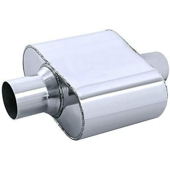 | Stainless Steel Single Chamber Performance Exhaust Race Muffler 2.5" Inch Inlet | Automotive Replacement Part