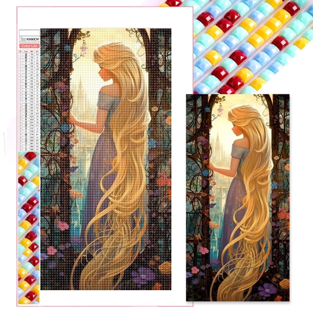 5D DIY Con Cuentas Cuadradas Completas Del Princesa Disneyland 45x85cm