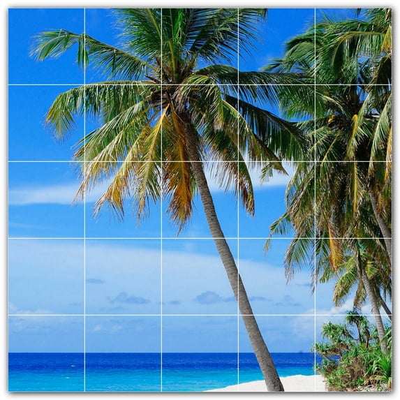 Picture-Tiles.com: Beach Ceramic Tile Wall Mural WAL500078-55L. 40"W x 40"H using (25) 8" x 8" Ceramic Tiles-Satin Finish