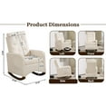 thumbnail image 3 of Modern Accent Rocking Chair Nursery Chair, Upholstered Nursery Rocker Glider Chairs, Rocker Chair with Side Pocket, Wood Legs Accent Chair, Comfy Nursery Glider Nursing Chair Armchair for Living Room, 3 of 9