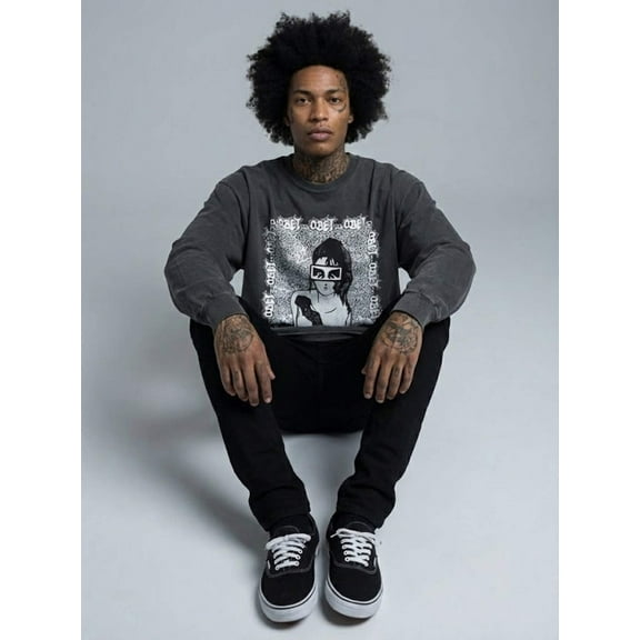 Obey Mens Obey Shojo T-Shirt Off Black 167103113