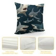 thumbnail image 4 of Shangniulu Blue Cartoon Shark Print Short Plush Throw Pillow Case Home Decorative Cushion Cover for Sofa Couch Bedding, 4 of 5